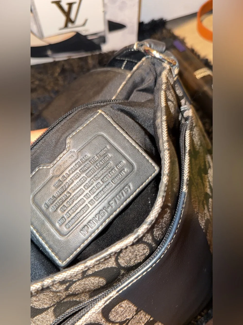 Coach Heritage Stripe Map Bag
